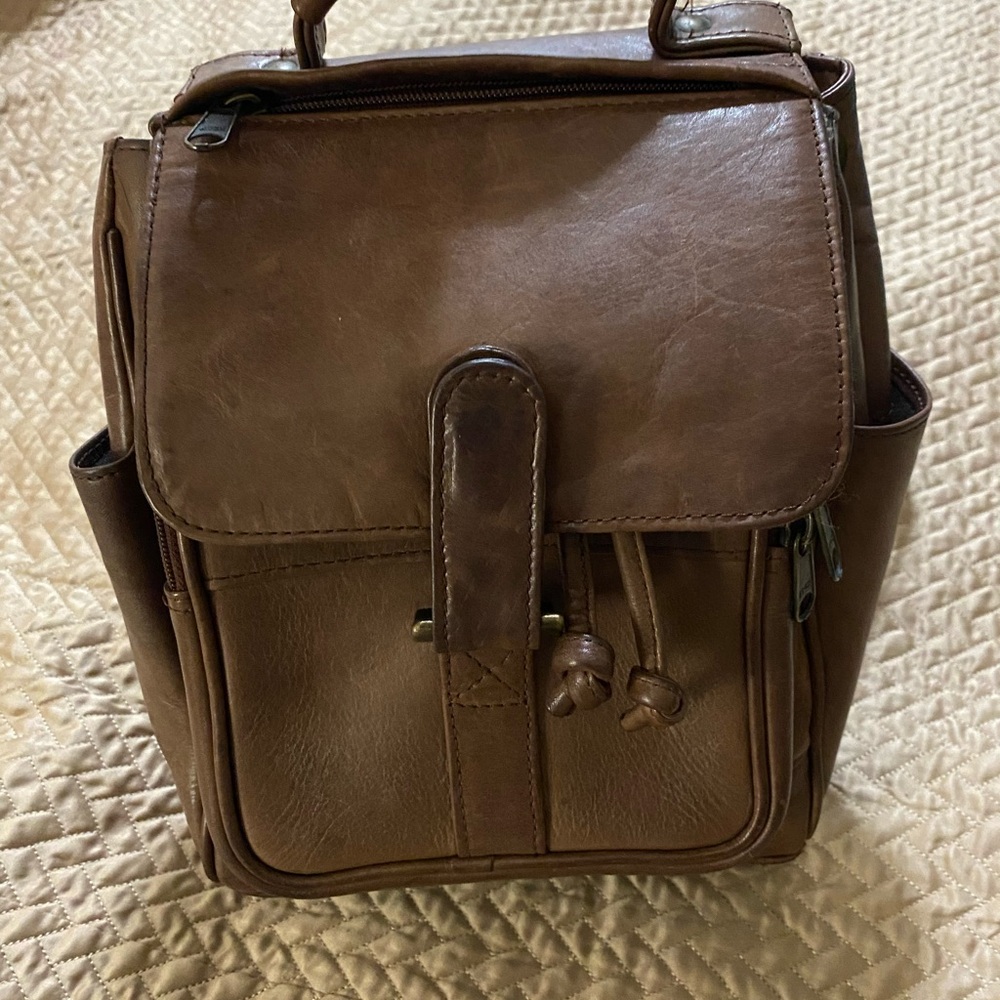 Vintage Wilsons Leather Brown Backpack Purse - Picture 2 of 6